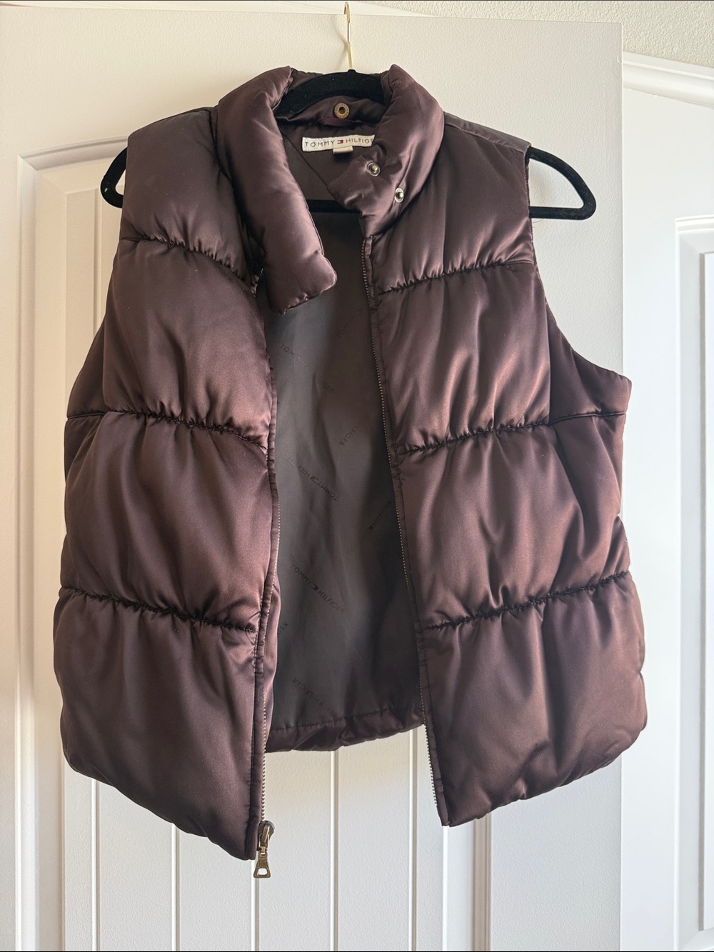 Tommy Hilfiger Dark Brown Quilted Puffer Vest